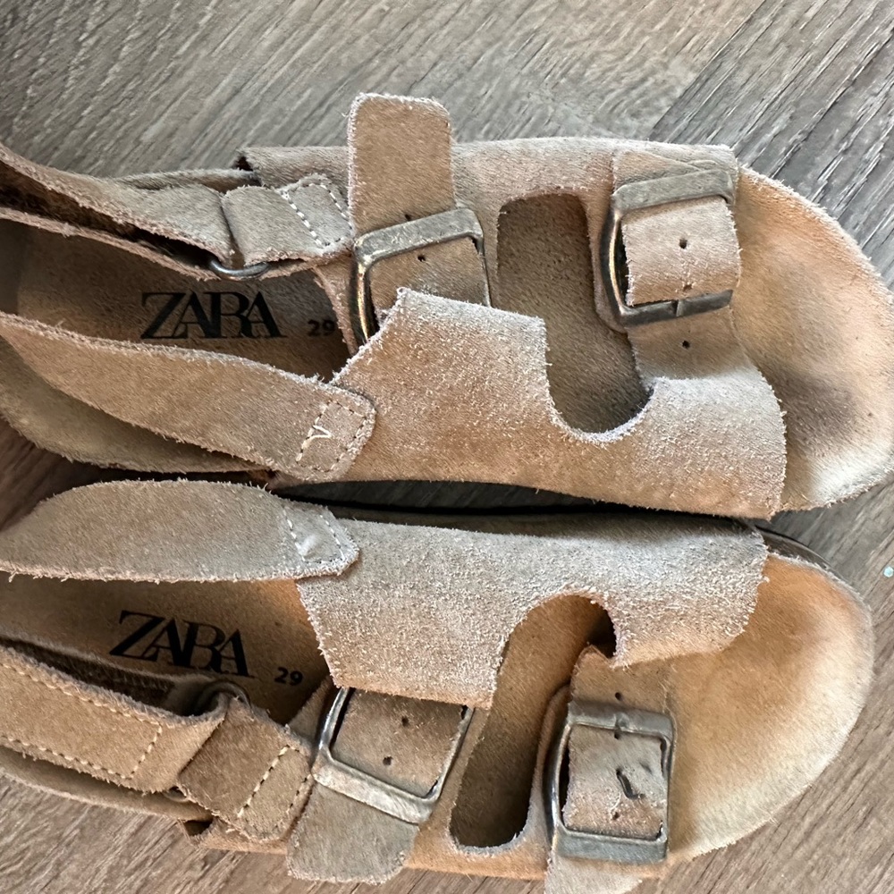 Zara suede sandals, made in India